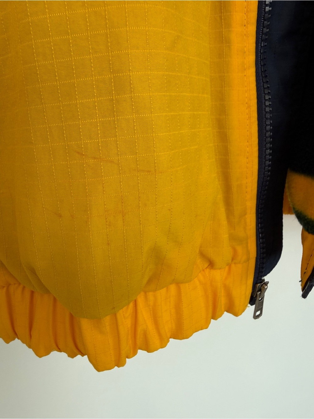 Dunbrooke Yellow Jacket with Cozy Navy Striped Fleece - Large - Picture 6 of 16